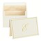 Gold Foil Letter E Personalized Blank Note Cards with Envelopes 4x6, Initial E Monogrammed Stationery Set (Ivory, 24 Pack)